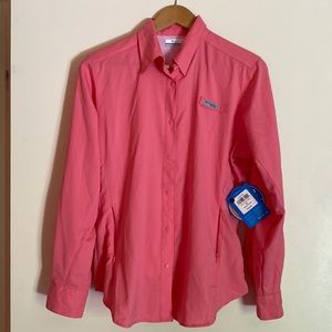 NWT Columbia Women’s Tamiami II Long Sleeve Shirt Size M Pink Lollipop